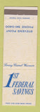 Matchbook Cover - 1st Federal Savings Stevens Point WI
