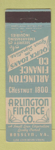 Matchbook Cover - Arlington Finance Rosslyn VA