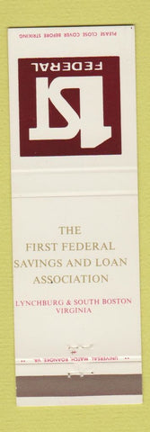 Matchbook Cover - 1st Federal Savings and Loan Lynchburg South Boston VA