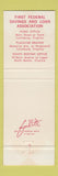 Matchbook Cover - 1st Federal Savings and Loan Lynchburg South Boston VA
