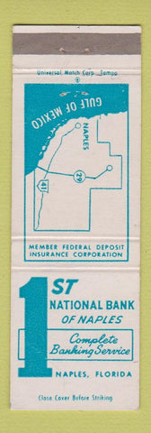 Matchbook Cover - 1st National Bank of Naples FL