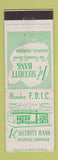 Matchbook Cover - 1st Security Bank Holdrege NE WEAR