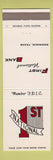 Matchbook Cover - 1st National Bank Brenham TX