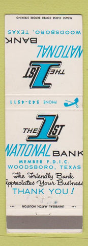Matchbook Cover - 1st National Bank Woodsboro TX