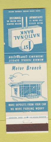 Matchbook Cover - 1st National Bank Bank Savannah TN