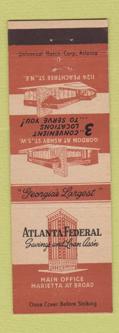 Matchbook Cover - Atlanta Federal Savings and Loan GA