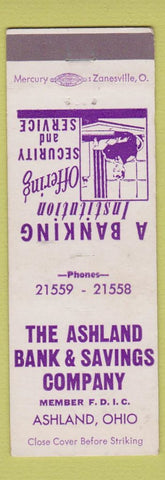 Matchbook Cover - Ashland Bank and Savings OH