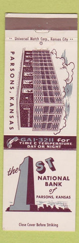 Matchbook Cover - 1st National Bank Parsons KS