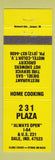 Matchbook Cover - 231 Plaza Dale IN oil gas