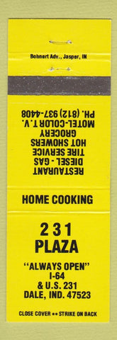 Matchbook Cover - 231 Plaza Dale IN oil gas