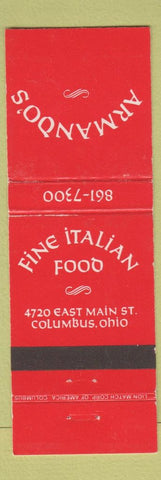 Matchbook Cover - Armando's Fine Italian Food Columbus OH