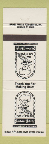 Matchbook Cover - Art of Pizza Utica Yorkville Ithaca Utica Buffalo NY