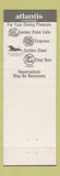 Matchbook Cover - Atlantis Casino Hotel Atlantic Beach NJ WEAR