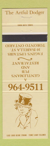 Matchbook Cover - Artful Dodge Toronto ON