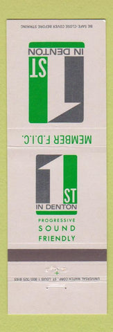 Matchbook Cover - 1st State Bank Denton TX