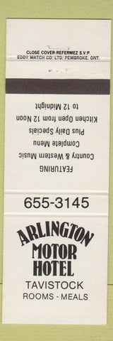 Matchbook Cover - Arlington Motor Hotel Tavistock ON