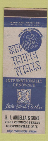 Matchbook Cover - Stein Bloch Clothes HI Abdella Gloversville NY