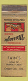 Matchbook Cover - Massagic Shoes Fain's Oregon City OR WORN TAPED