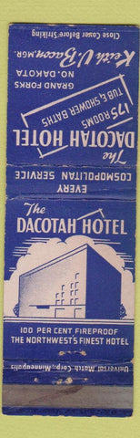 Matchbook Cover - Docotah Hotel Grand Forks ND WEAR