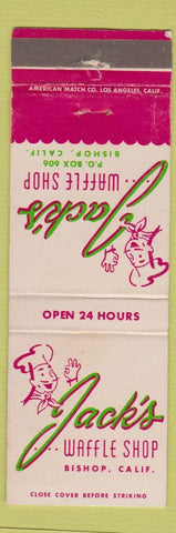 Matchbook Cover - Jack's Waffle Shop Bishop CA