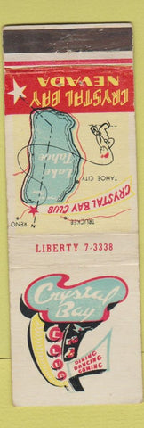 Matchbook Cover - Crystal Bay Club NV Casino WEAR