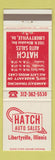 Matchbook Cover - Hatch Auto Sales Libertyville IL