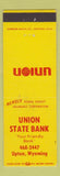 Matchbook Cover - Union State Bank Upton WY WEAR