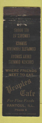 Matchbook Cover - Peoples Cafe Rantoul IL low phone # WEAR
