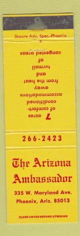 Matchbook Cover - Arizona Ambassador Phoenix AZ