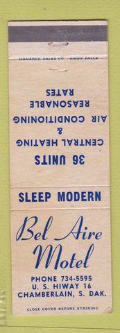 Matchbook Cover - Bel Air Motel Chamberlin SD WEAR