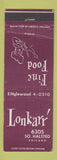 Matchbook Cover - Lonkarr Chicago IL restaurant WEAR