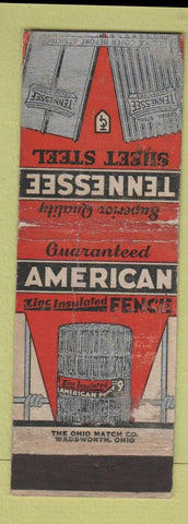 Matchbook Cover - Tennessee Sheet Steel Birmingham AL WORN