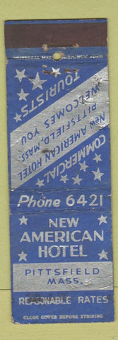 Matchbook Cover - New American Hotel Pittsfield MA POOR