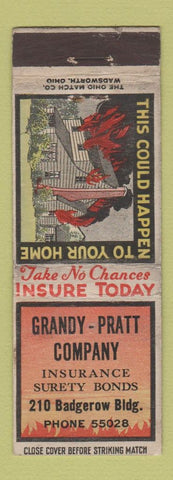 Matchbook Cover - Grandy Pratt Insurance Bonds