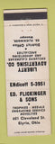 Matchbook Cover - Ed Flickinger Trophies Elyria OH WEAR