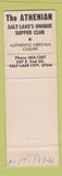 Matchbook Cover - The Athenian Salt Lake City UT
