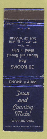 Matchbook Cover - Town and Country Motel Warren OH