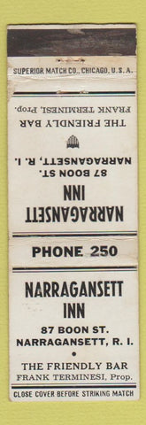 Matchbook Cover - Narragansett Inn RI WEAR low phone #