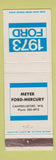 Matchbook Cover - 1973 Ford Meyer Mercury Campbellsport WI WEAR