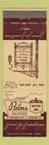 Matchbook Cover - Palms Restaurant Pancake House Motor Inn St Augustine FL
