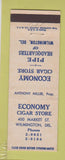 Matchbook Cover - Economy Cigar Store Wilmington DE Tobacco