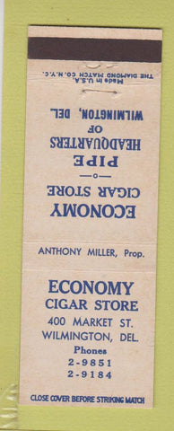 Matchbook Cover - Economy Cigar Store Wilmington DE Tobacco