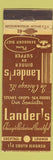 Matchbook Cover - Lander's Restaurant Chicago IL