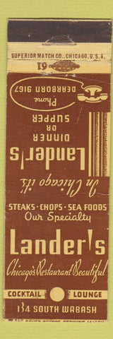 Matchbook Cover - Lander's Restaurant Chicago IL