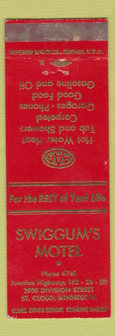 Matchbook Cover - Swiggum's Motel St Cloud MN WEAR