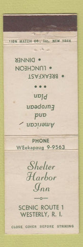 Matchbook Cover - Shelton Harbor Inn Westerly RI WHITE