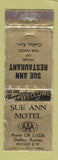 Matchbook Cover - Sue Ann Motel Restaurant Oakley KS WORN
