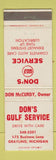 Matchbook Cover - Don's Gulf oil gas Grayling MI