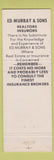 Matchbook Cover - Ed Murray & Sons Cheyenne WY Real Estate Insurance WEAR