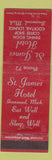 Matchbook Cover - St James Hotel Ironwood MI WORN low phone #